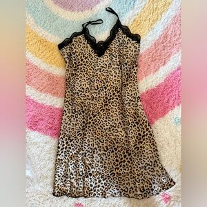 New Leopard cheetah print women Nightgown size M